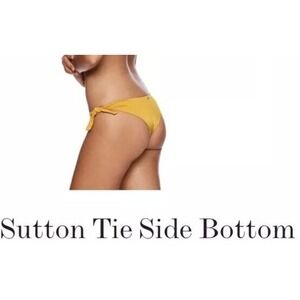 Sutton Tie Side Bikini‎ Bottoms Swimsuit Topaz Yellow Size 14 large NWT